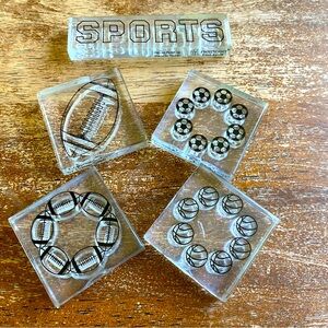 Provo Craft Stamps Sports Soccer Basketball Football Crafting Card Making